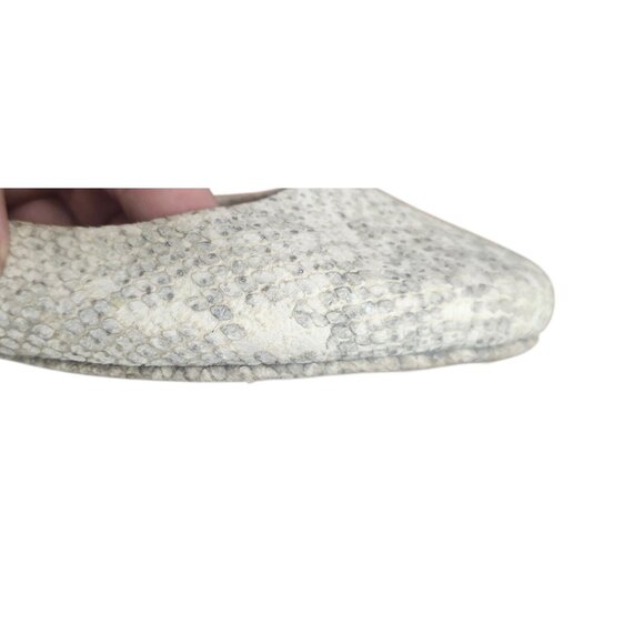 TORY BURCH Travel T Snake Embossed Sparkling Leather Ballet Flats Roccia 9M - Picture 8 of 14